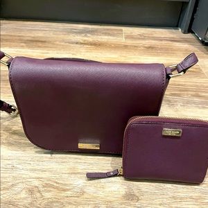 Kate Spade Plum Crossbody and Wallet Set